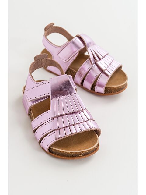 Mnpc Kız Çocuk Pembe Deri Ortopedik Destekli Çocuk Sandalet - S000064135-20024