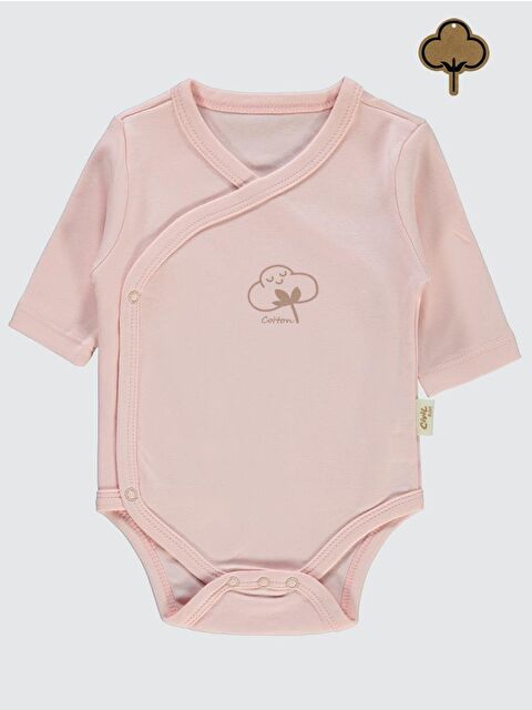 Civil Baby Organik Pamuklu Kruvaze 0-6 Ay Çıtçıtlı Badi - Pembe 6-9 Ay - S000211455-20024