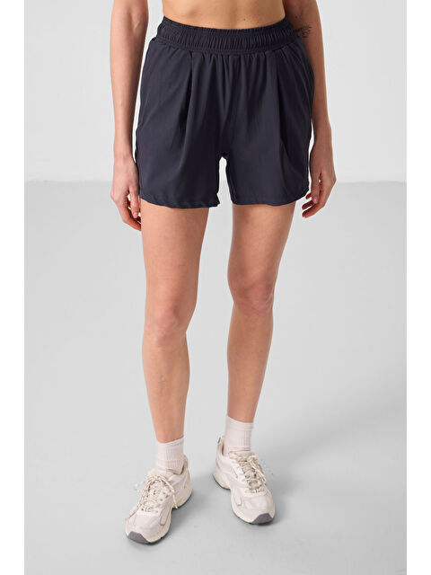 Tommylife Antrasit Polyester Gizli Cep Fermuarlı Rahat Form Kadın Şort - 91014 - S000364961-29666