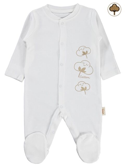 Civil Baby Organik Pamuklu Yenidogan 0-3 Ay Tulum - Ekru 0-1 Ay - S000201679-19965