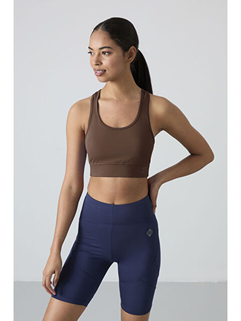 Tommylife Kahverengi Sırt Detaylı Dar Kalıp U Yaka Kadın Spor Büstiyer - 97120 - S000033478-19413