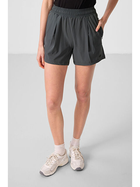 Tommylife Haki Polyester Gizli Cep Fermuarlı Rahat Form Kadın Şort - 91014 - S000364961-18547