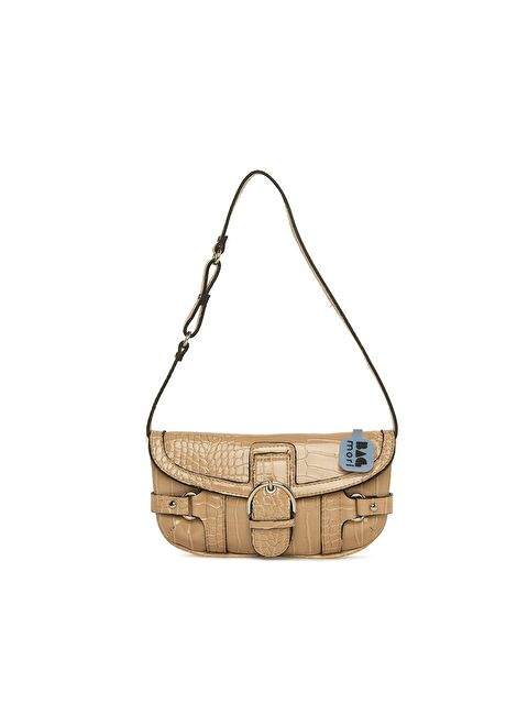 Bagmori Kemerli Aksesuarlı Parlak Kroko Çanta - S000000895-26429