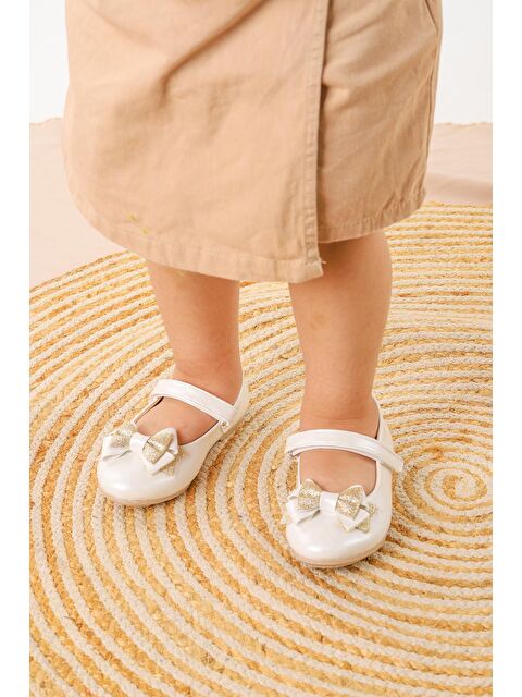 Kiko Kids Cırtlı Kum Sim Fiyonklu Kız Çocuk Babet Ayakkabı Ege 202 Cilt - S000017792-17219