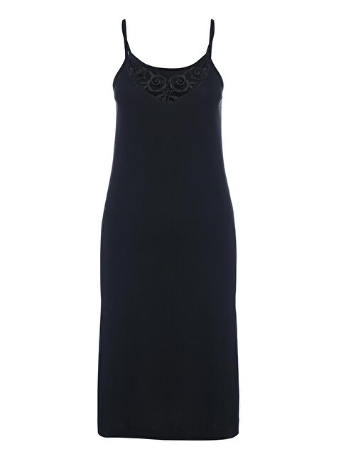 Tolin Kadın Pamuklu V Yaka İp Askılı Güpürlü Gecelik 1228 - S000075167-19351