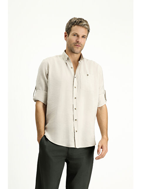 Kiğılı Uzun Kol Regular Fit Düğmeli Yaka Spor Gömlek - S000404625-19928