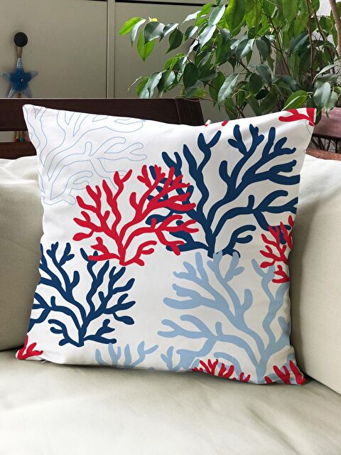 Evmila Kadife Doku Çift Taraf Baskılı Yosun Desen 43x43 cm Tekli Kırlent Kılıfı - S000022103-23173