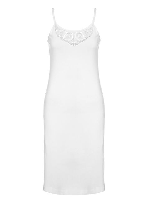 Tolin Kadın Pamuklu V Yaka İp Askılı Güpürlü Gecelik 1228 - S000075167-20063