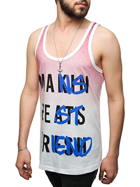 Madmext Baskılı Bordo Atlet 2501