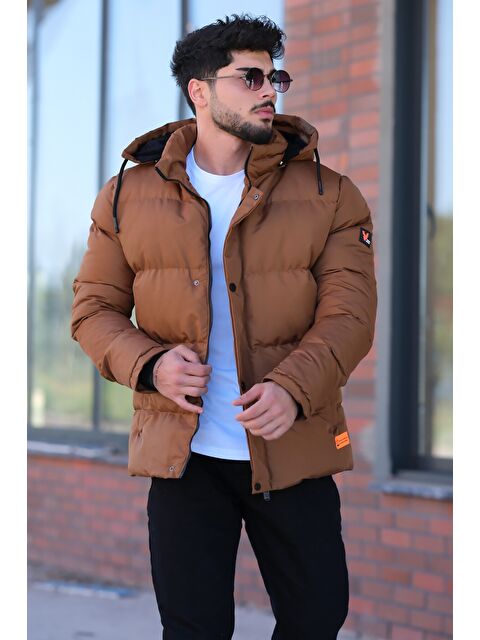 Stilkombin Çıkarılabilir Kapüşonlu Armalı İçi Kürklü Erkek Şişme Mont 2911 - S000114280-14955