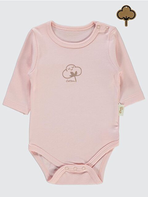 Civil Baby Organik Pamuklu U Kol 0-18 Ay Çıtçıtlı Badi - Pembe 9-12 Ay - S000202570-20024