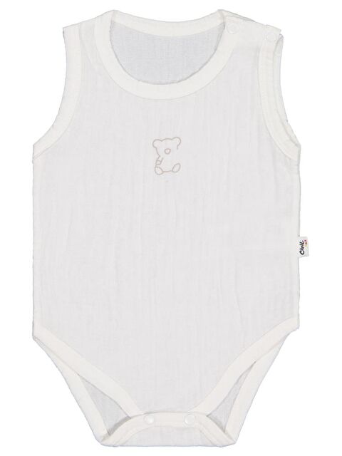 Civil Baby Ayıcık Baskılı 1-18 Ay Çıtçıtlı Badi - Ekru 9-12 Ay - S000367967-19965