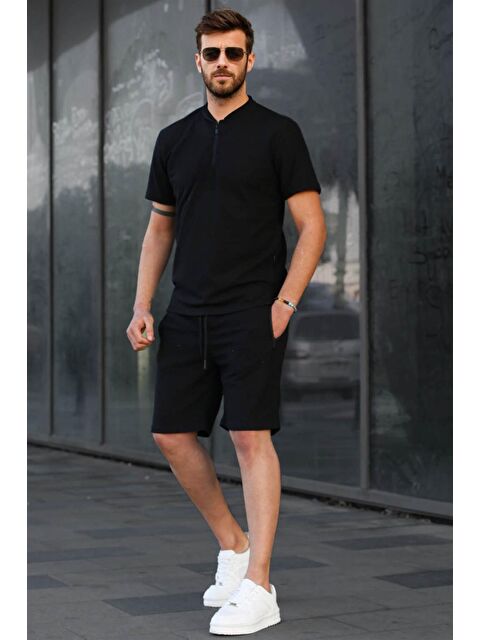 Madmext Siyah Regular Fit Erkek Şort Takımı 6364 - S000031413-19351