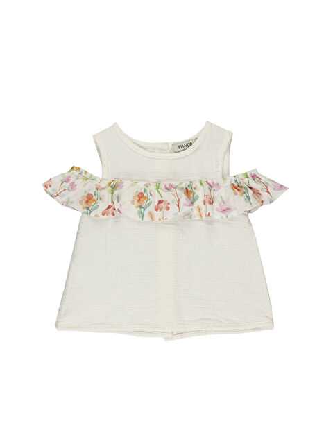 Panço Kız Çocuk Fırfır Detaylı Bluz - S000258967-19965