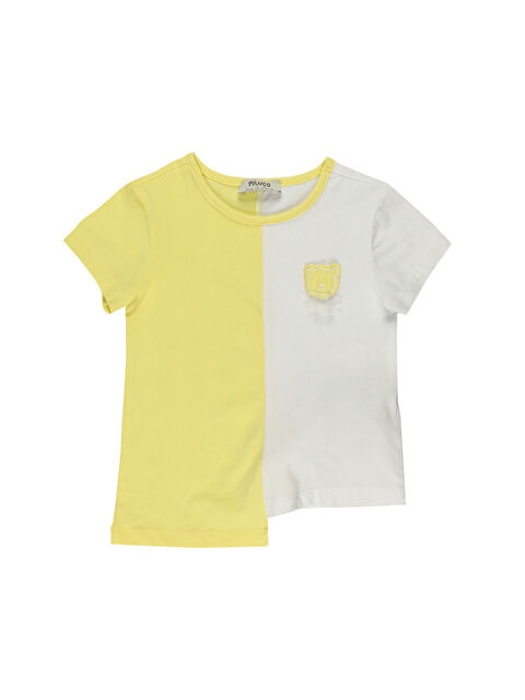 Panço Kız Bebek Nakış Detaylı Sarı Tişört - S000269918-20072