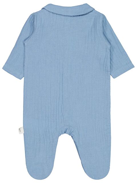 Civil Baby Yakalı Ayıcık Baskılı 1-9 Ay Tulum - Mavi 3-6 Ay - S000367973-17234