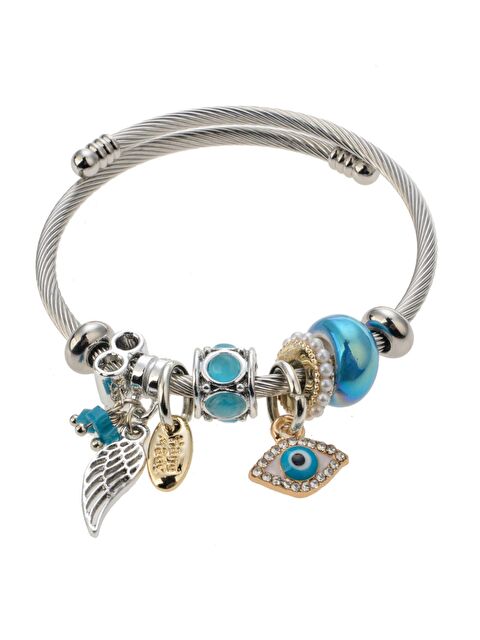 Pelin Aksesuar Nazar Boncuklu Silver Renk Charm Bileklik - S000052602-23173