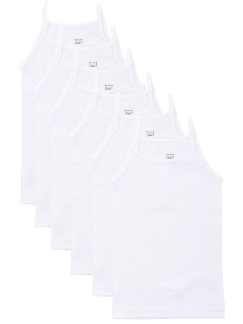 Tutku 6’lı Kız Çocuk Beyaz %100 Pamuklu İp Askılı Atlet - S000222525-20063