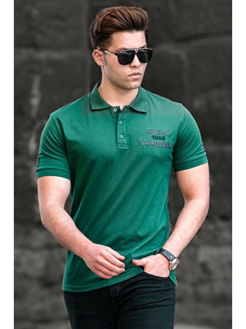 Madmext Yeşil Polo Yaka Erkek Tişört 5247