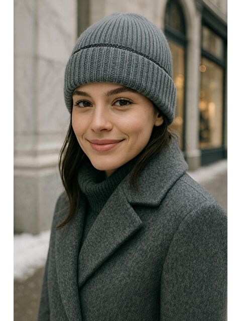 Luminos Butik Simli Basic İthal Antrasit Yün Bere BERE1139 - S000273661-29666