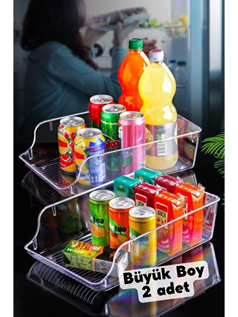 Nandy Home Çok Amaçlı İçecek, Buzdolabı & Dolap İçi Düzenleyici Büyük Boy 2 Adet - S000011844-26865