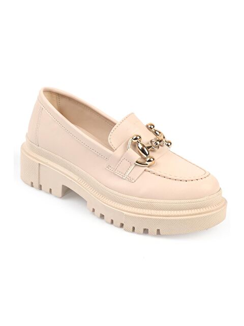 Capone Outfitters Denni Oval Burunlu Metal Tokalı Trak Tabanlı Kadın Loafer - S000088311-37264