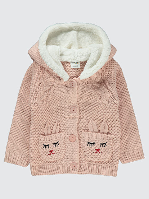 Civil Kız Bebek Hırka 6-18 Ay Somon - S000284378-24085