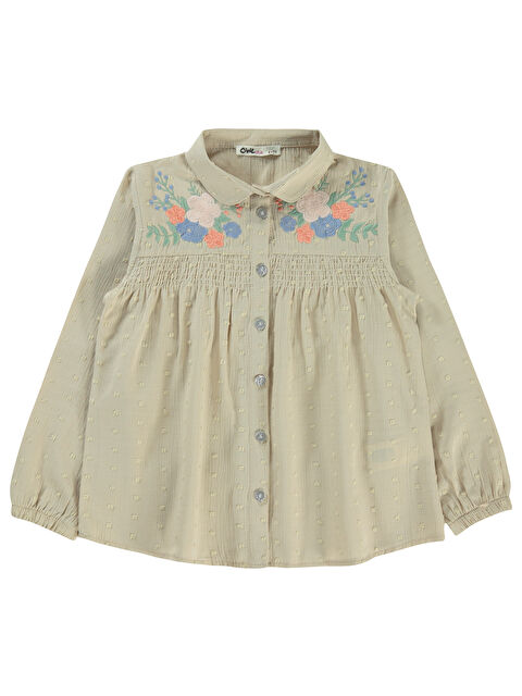 Civil Girls Kız Çocuk Gömlek 6-9 Yaş Bej - S000359586-19928