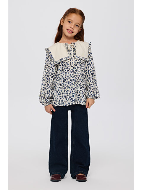 Panço Kız Çocuk Yakalı Bej Bluz - S000470951-19928