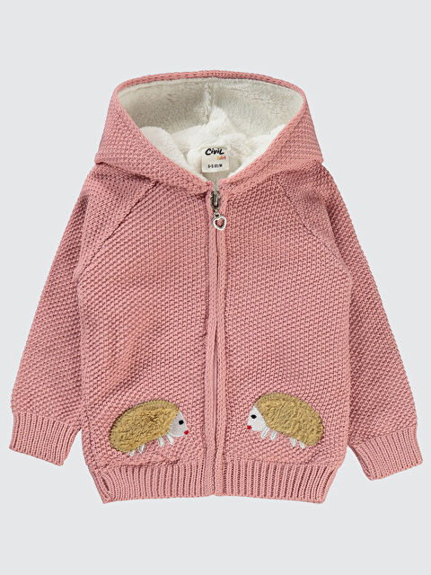 Civil Kız Bebek Hırka 6-18 Ay Pudra - S000284384-7152