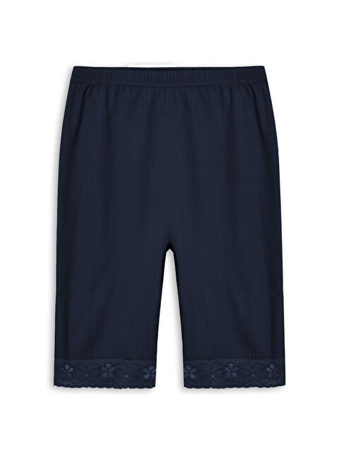 Hnx Pamuklu Fitilli Dokulu Paçası Dantel Detaylı Kadın Kısa Tayt - S000145011-21164