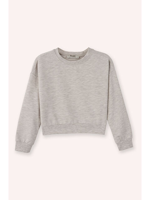 Panço Kız Çocuk Bej Melanj Sweatshirt - S000371264-37208