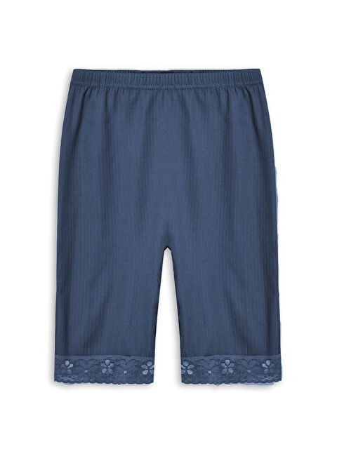 Hnx Pamuklu Fitilli Dokulu Paçası Dantel Detaylı Kadın Kısa Tayt - S000145011-19393