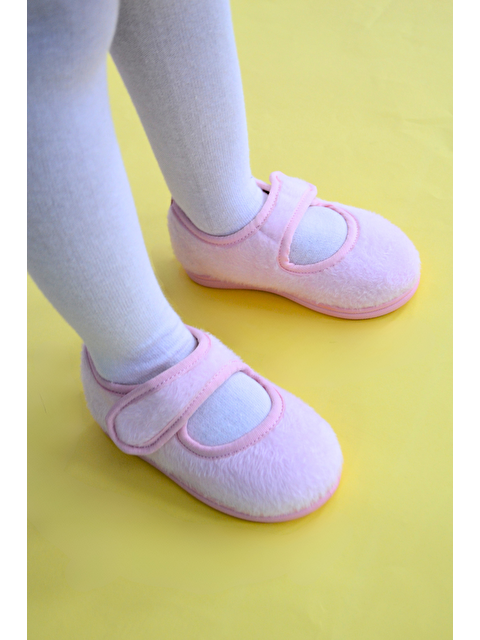 First Step Pudra Kız Çocuk Cırt Cırtlı Babet-F-739 - S000104472-23490