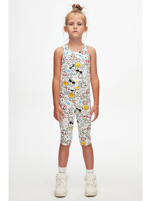 Lovetti Kız Çocuk Cute Faces Desen Kapri - S000053567-23173