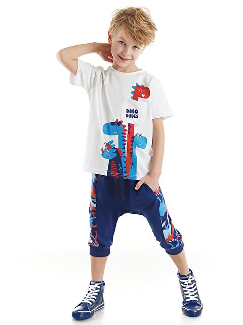 Denokids Dino Dudes Erkek Çocuk Tişört Baggy Kapri Takım - S000008923-23173