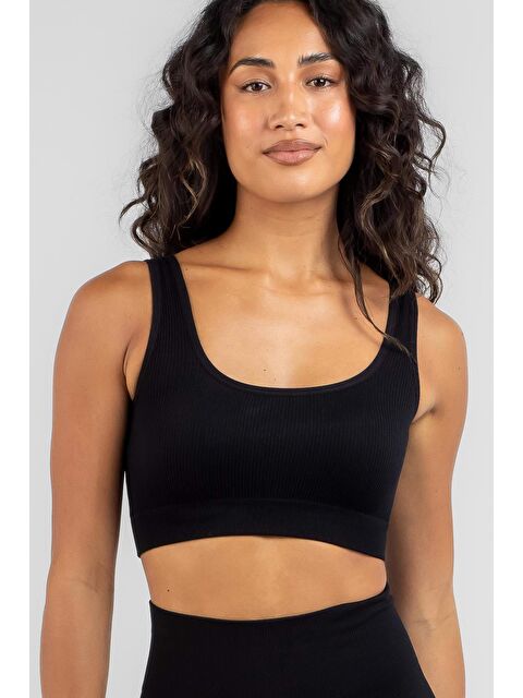 Madmext Siyah Askılı Basic Crop Top Bluz Mg1757 - S000030931-19351