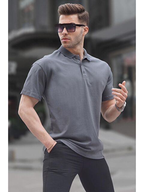 Madmext Füme Polo Yaka Basic Erkek Tişört 6126 - S000014724-33408