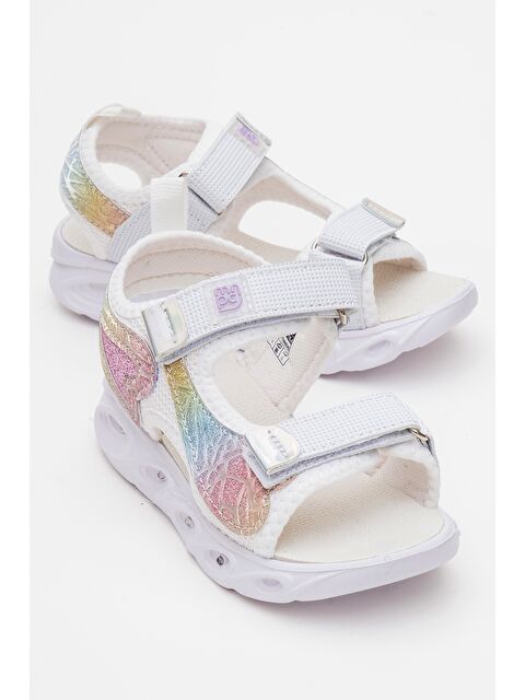 Mnpc Kız Çocuk Beyaz Işıklı Anatomik Hafif Günlük Sandalet - S000400568-20063