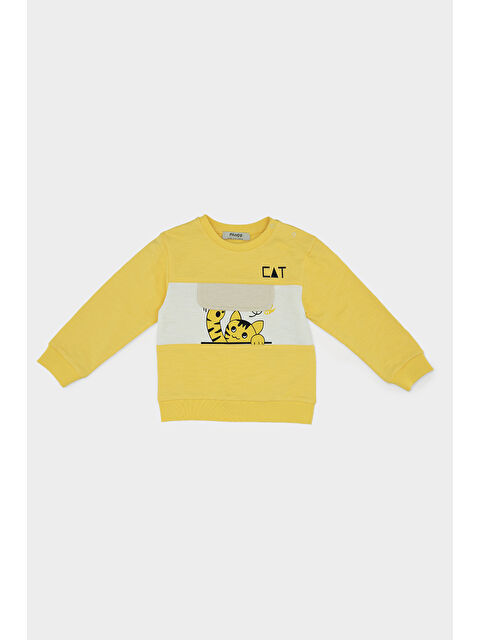 Panço Erkek Bebek Baskı Detaylı Sarı Sweatshirt - S000264250-20072