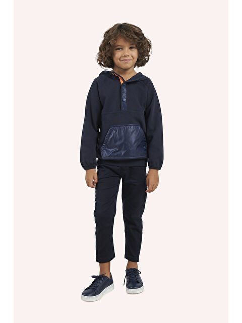 Panço Erkek Çocuk Kapüşonlu Lacivert Sweatshirt - S000318414-21164