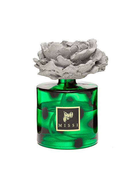 Missi 500 ml Yeşil Leopar Desenli Cam Şişe Seramik Taşlı Black Vanilya Oda Kokusu - S000126555-18194