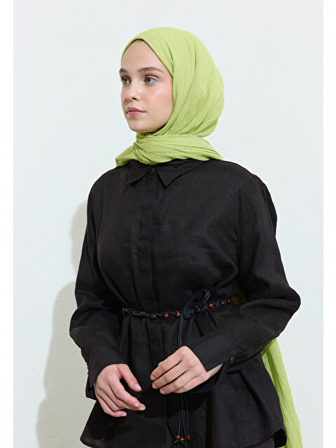 Fresh Scarfs Lıme Juıce Pamuklu Keten Şal