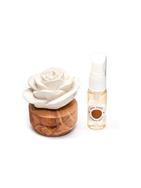 Missi Ahşap Kaideli Dark Amber Kokulu Seramik Taş Hediye Seti - S000080116-19965