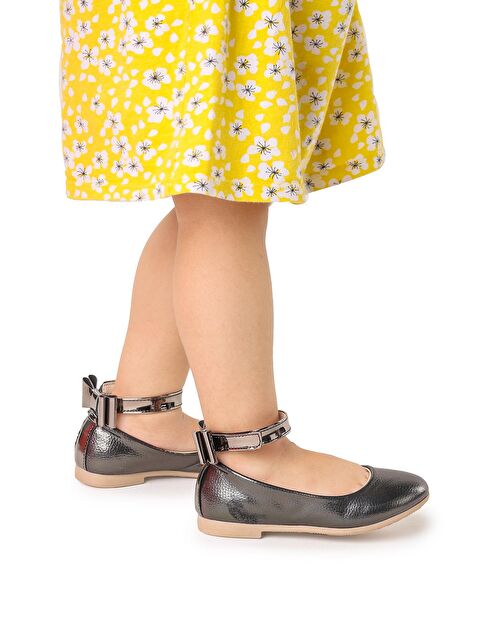 Kiko Kids Cırtlı Kız Çocuk Fiyonklu Babet Ayakkabı Ege 205 Vakko Bilekten Bağlamalı - S000026813-26405