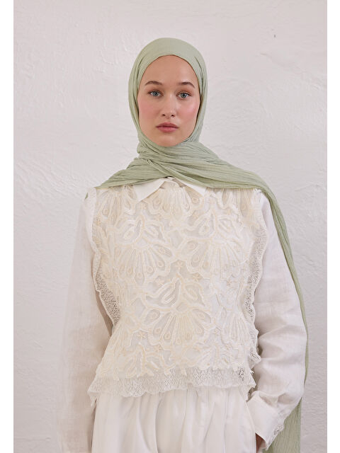 Fresh Scarfs Modal Krinkıl Şal Pastel Yeşil
