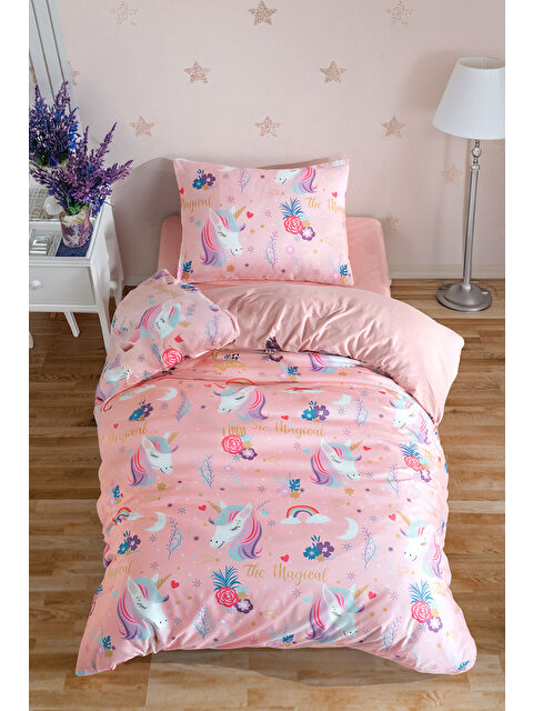 UPSTYLE Çocuklar İçin Tek Kişilik Nevresim Seti  Canlı Açık Pembe - S000295204-20024