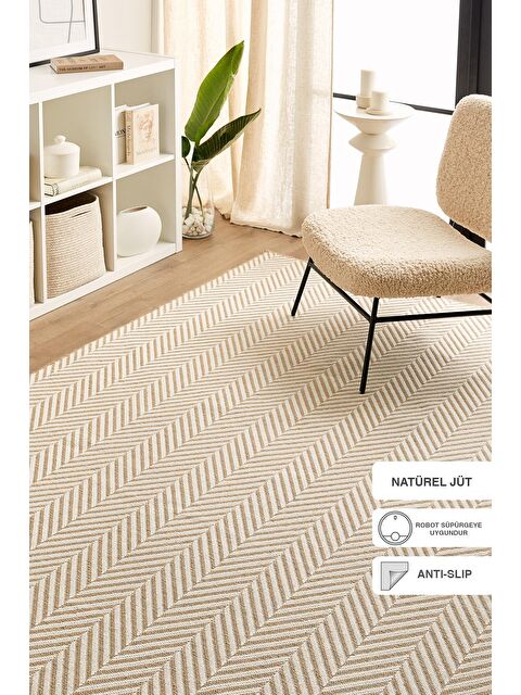 Ocean Home Textile Balıksırtı Jüt Halı Kilim 120x180 cm - S000132482-19965