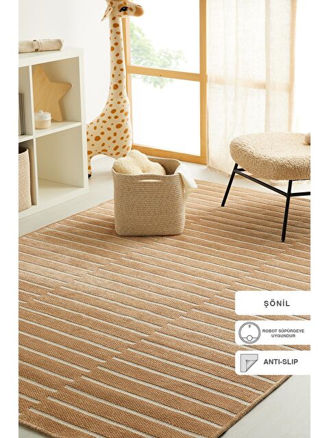 Ocean Home Textile Çizgi Desenli Şönil Halı Kilim 120x180 cm - S000132486-19928