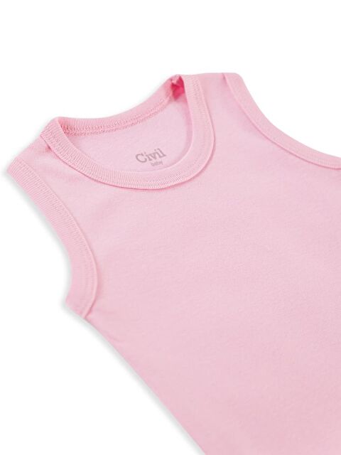 Civil Baby Düz Renkli 3-9 Ay Çıtçıtlı Badi - Pembe 6-9 Ay - S000299092-20024